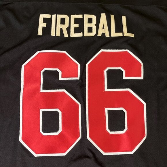 Fireball Whisky Hockey Jersey Large Black Stitched Raised Lettering #66 Projoy - Picture 11 of 16